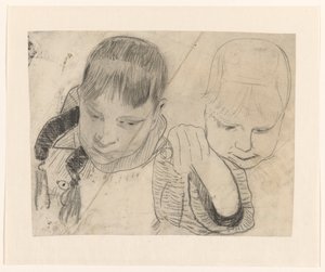 Zwei Kinder, von vorne gesehen von Carel Adolph Lion Cachet