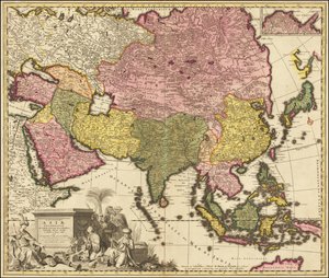 1695 Karte von Asien von Carolus Allard