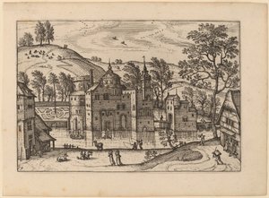 Schloss mit Wassergraben von Carel Collaert