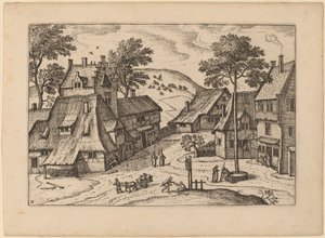Dorfplatz mit Schrein von Carel Collaert