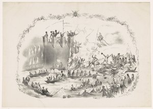Karikatur über Thorbeckes Pläne zur Schließung der Universität Utrecht, 1863 von Carel Hendrik Thiebout