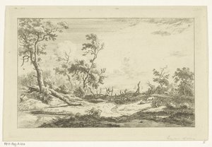 Jäger in einer Landschaft von Carel Lodewijk Hansen