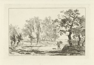 Flusslandschaft mit einem Holzsammler von Carel Lodewijk Hansen