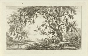 Fischer in einer Flusslandschaft (Landschaften a-f) von Carel Lodewijk Hansen