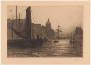 Hafen in Dordrecht bei Abend