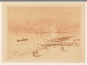 Kai mit Spaziergängern in Venedig von Carel Nicolaas Storm van 