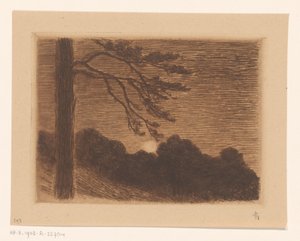 Landschaft mit aufgehender Mond