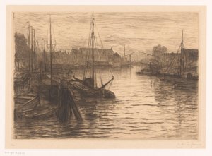 Riedijkshaven in Dordrecht bei Abend