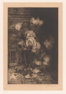 Vase mit Rosen auf dem Tisch von Carel Nicolaas Storm van 