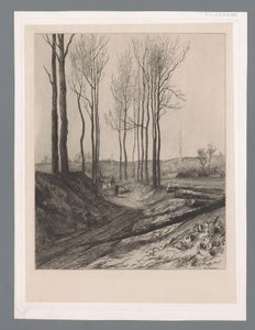 Hirte mit Herde auf einem hohlen Weg bei Vilvoorde von Carel Nicolaas Storm van 