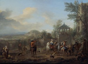 Abfahrt zur Jagd von Carel van Falens or Valens