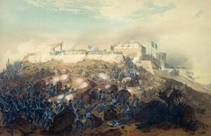 Die Erstürmung des Chapultepec-Schlosses durch amerikanische Truppen, 14. September von Carl (after) Nebel