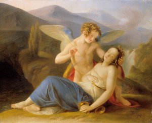Psyche wird durch Amors Pfeil aus der Ohnmacht erweckt von Carl Agricola