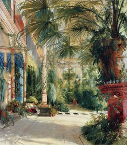 Das Innere des Palmenhauses auf der Pfaueninsel von Carl Blechen