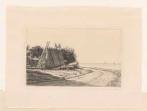 Heuschober an einem Feldweg