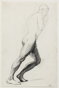 Studie zu Samsons Bein für das Museumsbild "Samson bei den Philistern" (kms830) von Carl Bloch