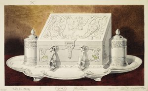 Entwurf eines Tintenfasses in Form eines Kästchens. Serie Die Mitgift der Großfürstin Maria Pawlowna, 1 von Carl Edvard Bolin company