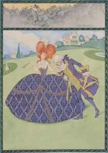 Elegantes Paar im Garten ("Servir le roi – servir les dames") von Carl Fischer Köystrand
