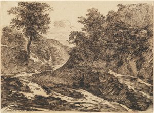 Ein Pfad durch eine hügelige Landschaft von Carl Friedrich Ludwig Felix von Rumohr