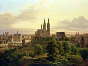Eine mittelalterliche Stadt im Jahr 1830, 1830 von Carl Georg Adolph Hasenpflug