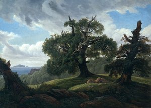 Erinnerung an eine bewaldete Insel in der Ostsee Eichen am Meer, 1835