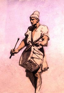 Ein Trommler in der Hochzeitsprozession, Kairo von Carl Haag