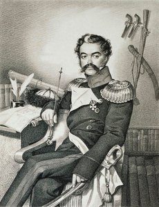 Porträt von Denis Davydov 1784-1839, Soldat und Dichter, frühes 19. Jahrhundert von Carl Hampeln von