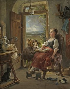 Carl Herpfer - Schlafendes Bauernmädchen