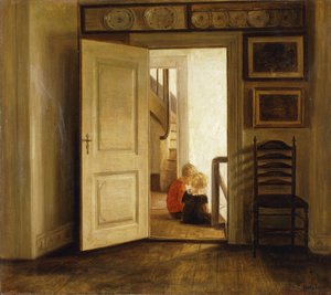 Kinder in einem Innenraum von Carl Holsoe