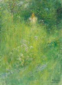 Eine Fee oder Kersti auf der Wiese von Carl Larsson