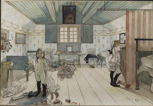 Zimmer kleiner Mädchen von Carl Larsson