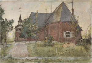 Alte Sundborn Kirche. Aus Einem Zuhause (26 Aquarelle) von Carl Larsson