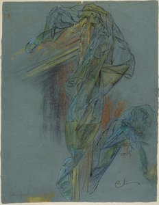 Studie eines Rahmens und Draperie von Bouchers "Der Triumph der Venus": Vorzeichnung für das Lovisa Ulrika Fresko im Treppenhaus des Nationalmuseums, Stockholm von Carl Larsson