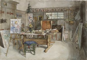 Das Atelier. Aus Einem Zuhause (26 Aquarelle) von Carl Larsson