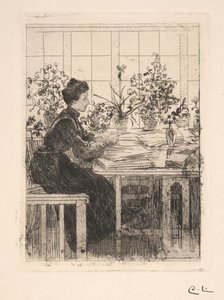 Wendela (Frau Pfannenstill) am Fenster von Carl Larsson