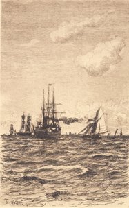 Dampfer und Segelschiffe von Carl Locher
