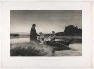 Der Priester wird über den Fluss zu einem Kranken gebracht von Carl Locher