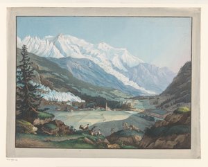 Ansicht von Chamonix am Fuße des Mont-Blanc