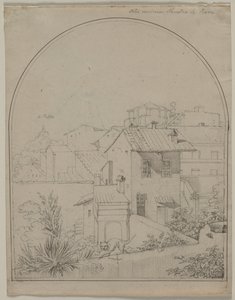 Blick aus meinem Fenster in Rom (recto) von Carl Ludwig Tischbein