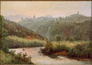Blick auf Tivoli und die Wasserfälle