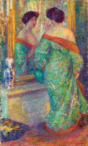 Dame im Spiegel reflektiert, vor 1910 von Carl Newman