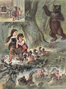 Hänsel und Gretel im Wald, um 1880 von Carl Offterdinger