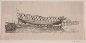 Ein Linienschiff läuft vom Stapel