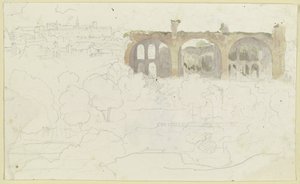 Blick über das Forum in Rom mit der Maxentiusbasilika von Carl Philipp Fohr
