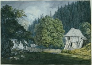 Schneidemühle im Beuerner Thale (Blatt 8 aus dem Skizzenbuch) von Carl Philipp Fohr