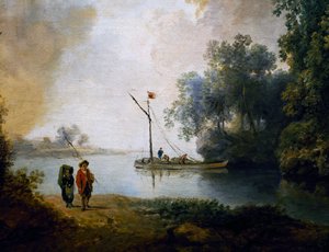 Landschaft mit Fluss, ca. 1780 (Detail) von Carl Philipp Schallhas