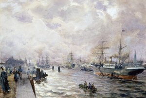 Segelschiffe im Hafen von Hamburg, 1889