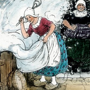Brüder Grimm - Märchen - Frau Holle, Bilddatum: ca. 1910 von Carl Simon