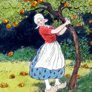 Brüder Grimm - Märchen - Frau Holle, Bilddatum: ca. 1910 von Carl Simon