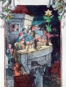 Ehre sei Gott in der Höhe, Illustration von Fritz Richter, Bilddatum: ca. 1930 von Carl Simon